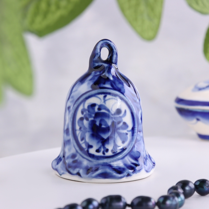 Колокольчик  Колокольчик "Лист", 6 х 4 см, гжель