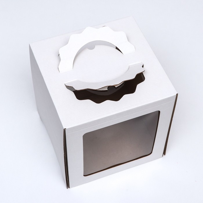 Кондитерская упаковка Кондитерская упаковка "Квадрат", 2 окна, белая, 24 х 24 х 26 см