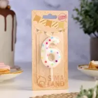 Свеча в торт на день рождения «Цифра 6», 5.5 см
