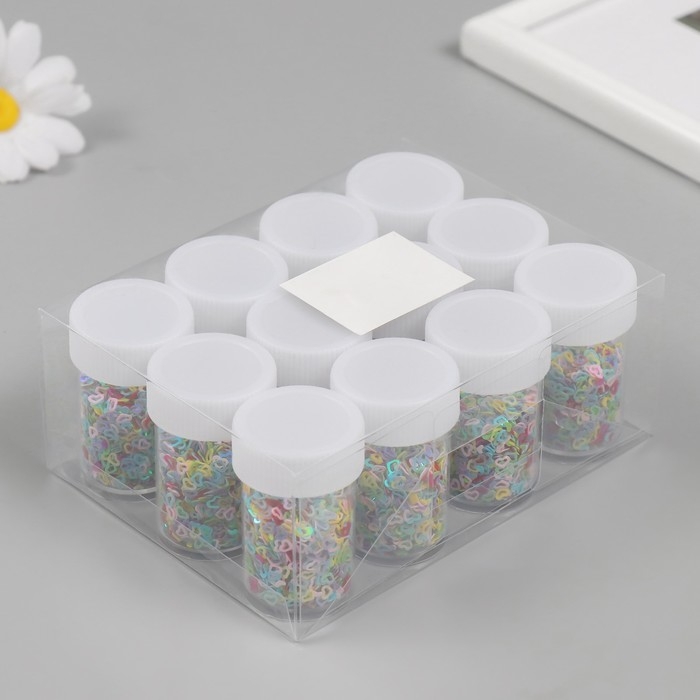 Блестки в баночке  Блестки в баночке "Звёздочки" 12 шт, сердечки