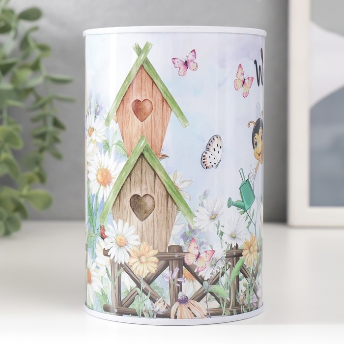 Копилка металл Копилка металл "Пчёлки" МИКС 8х8х12,5 см