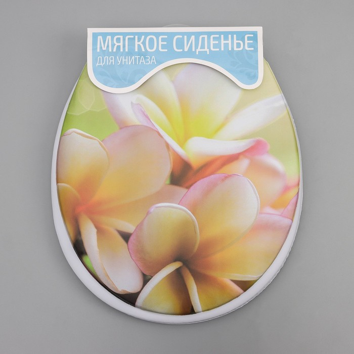Сиденье для унитаза с крышкой «Плюмерия», 40×37 см Сиденье для унитаза с крышкой «Плюмерия», 40×37 см