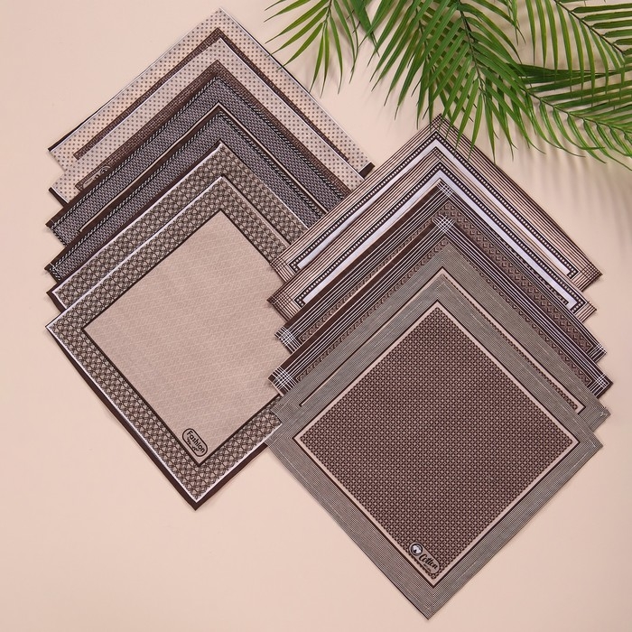 Платок носовой мужской 28х28см, 12шт, рис 21148-3 коричневый, ситец 100г/м хл100% Платок носовой мужской 28х28см, 12шт, рис 21148-3 коричневый, ситец 100г/м хл100%