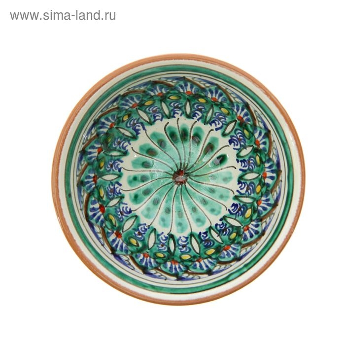 Пиала чайная Риштанская керамика  Пиала чайная Риштанская керамика "Узоры" большая, 11 см, микс