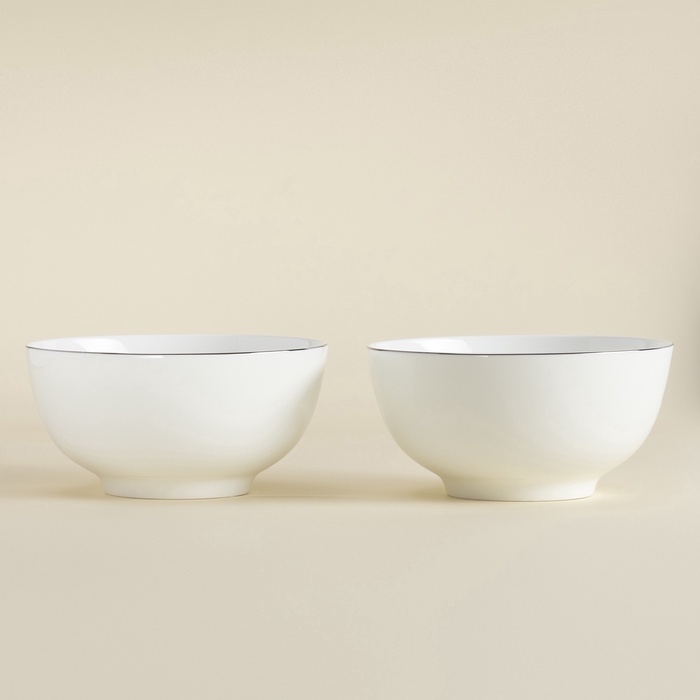 Салатники SL Home «Каскарон», 900 мл, d=16 см, набор 2 шт, костяной фарфор, белые Салатники SL Home «Каскарон», 900 мл, d=16 см, набор 2 шт, костяной фарфор, белые