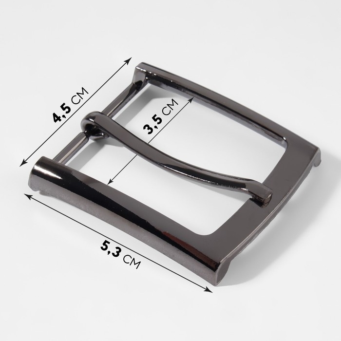 Пряжка для ремня, 5,3 × 4,5 см, 35 мм, цвет чёрный никель Пряжка для ремня, 5,3 × 4,5 см, 35 мм, цвет чёрный никель