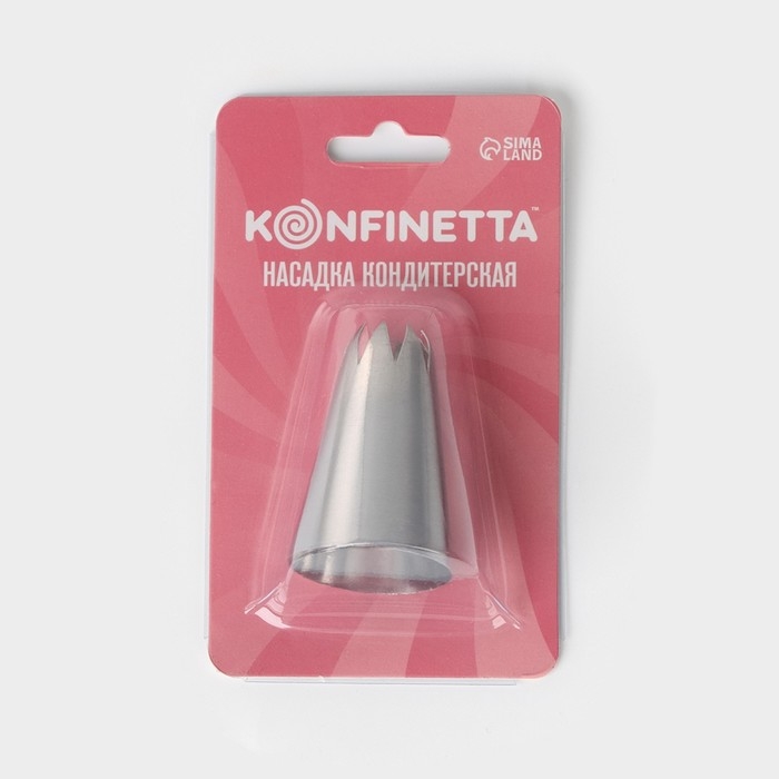 Насадка кондитерская KONFINETTA «Закрытая звезда», d=3 см, выход 0,8 см, нержавеющая сталь Насадка кондитерская KONFINETTA «Закрытая звезда», d=3 см, выход 0,8 см, нержавеющая сталь