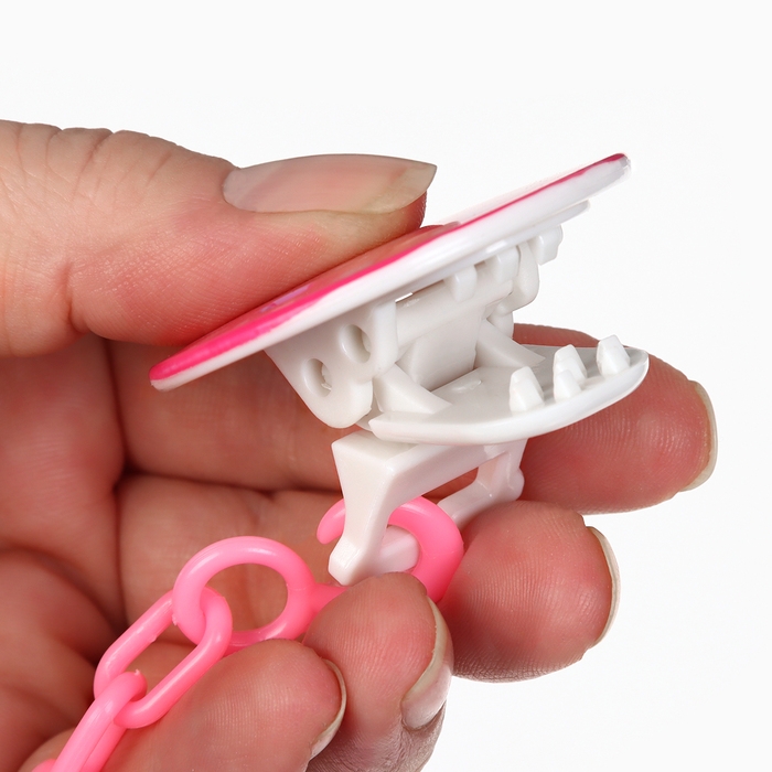 Набор: Соска - пустышка с держателем «Слоник», анатомическая +6 мес, цвет розовый Набор: Соска - пустышка с держателем «Слоник», анатомическая +6 мес, цвет розовый