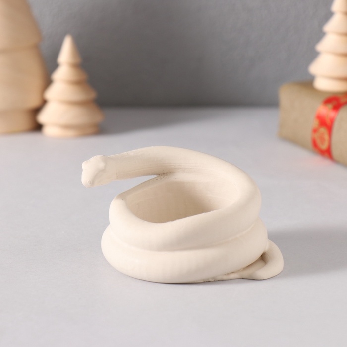 Подсвечник Подсвечник "Змея" крученая мини 4*7*4 см белая