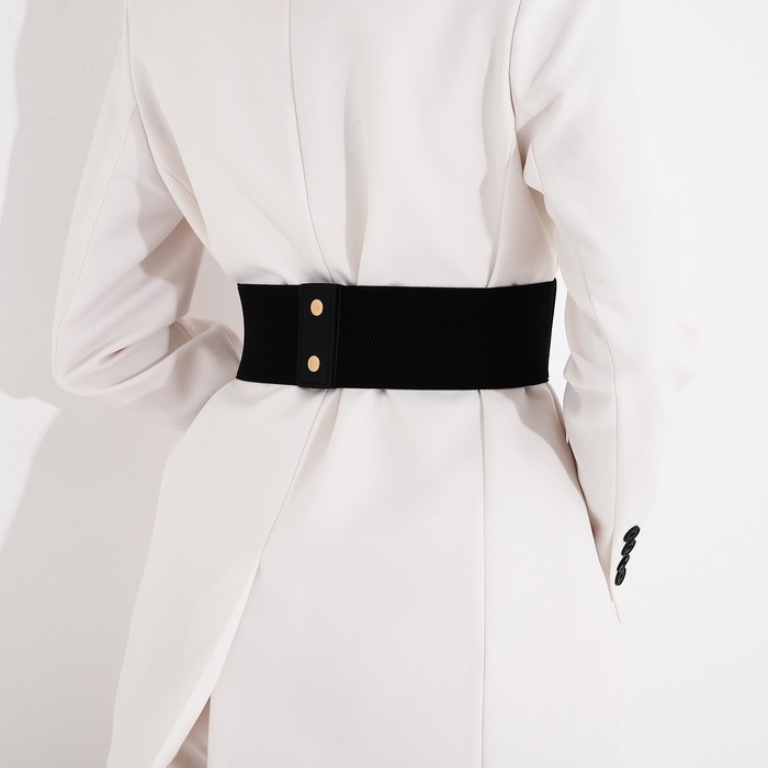 Ремень женский на кнопках, ширина 12 см, цвет чёрный