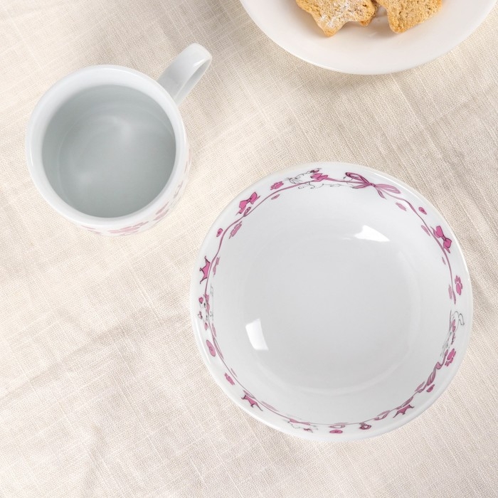 Набор детской посуды, 2 предмета: салатник, кружка Набор детской посуды, 2 предмета: салатник, кружка "Кошечка Мари", Коты Аристократы