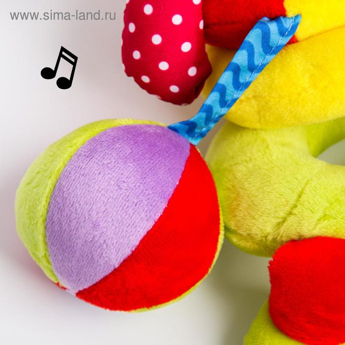 Растяжка - спираль с игрушками дуга на коляску / кроватку для малышей 0+ «Слоник яркий», Крошка Я Растяжка - спираль с игрушками дуга на коляску / кроватку для малышей 0+ «Слоник яркий», Крошка Я