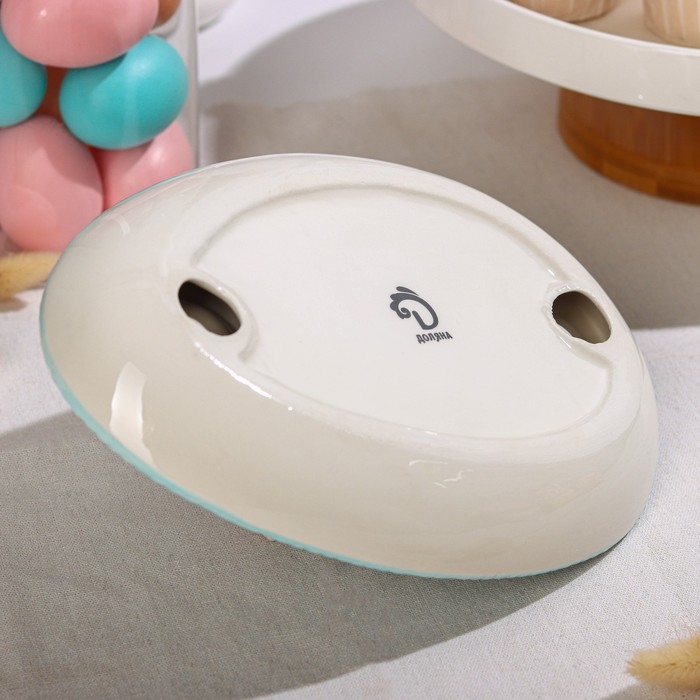 Подставка для яиц Доляна «Зайка», 25×18×9 см, цвет голубой Подставка для яиц Доляна «Зайка», 25×18×9 см, цвет голубой