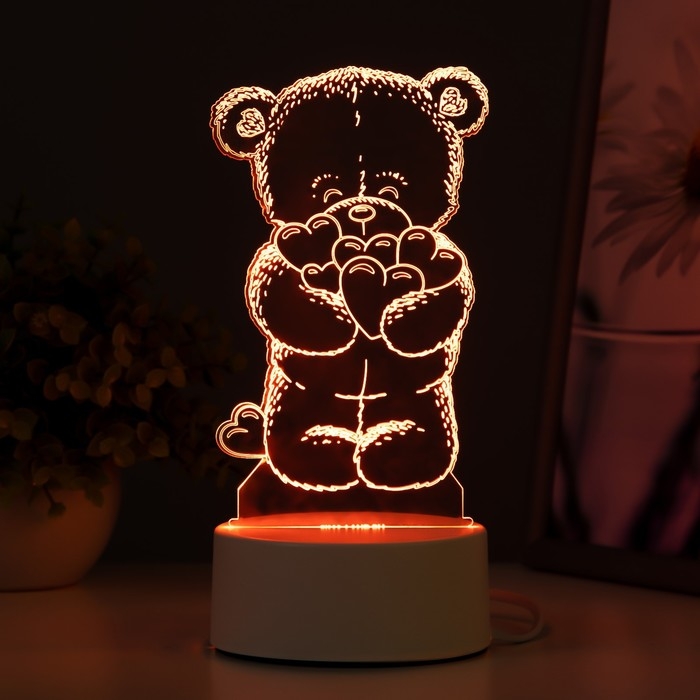 Светильник  Светильник "Мишутка" LED RGB от сети 9,5х9,5х16 см RISALUX