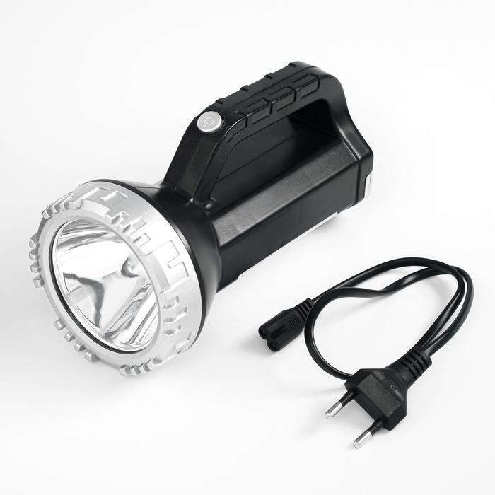 Фонарь светодиодный аккумуляторный ручной, 5 Вт, 11 х 17 см, серый Фонарь светодиодный аккумуляторный ручной, 5 Вт, 11 х 17 см, серый