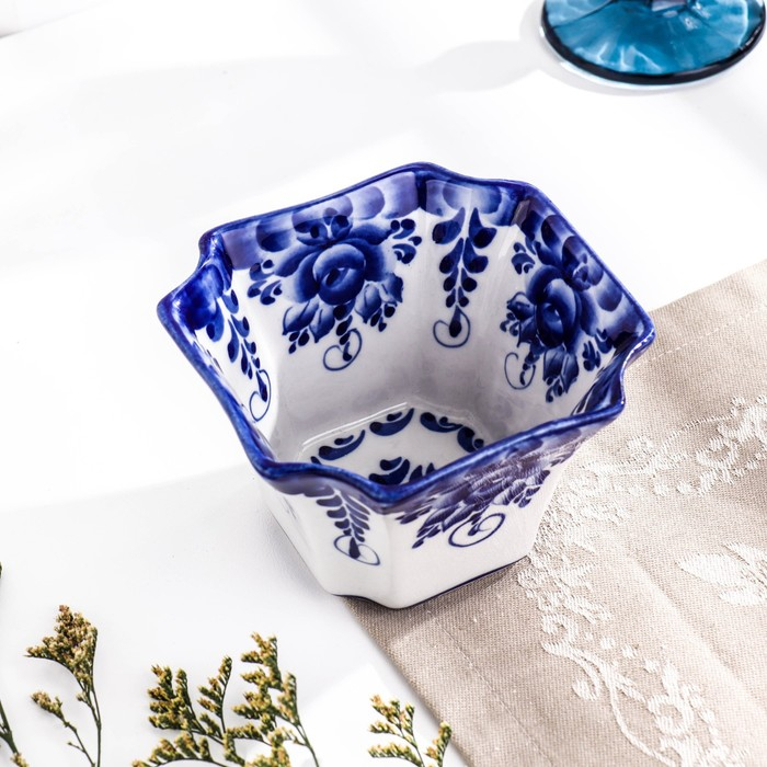 Набор салатников "Гранённый", 3 шт, 350 мл, 650 мл, 1 л, гжель