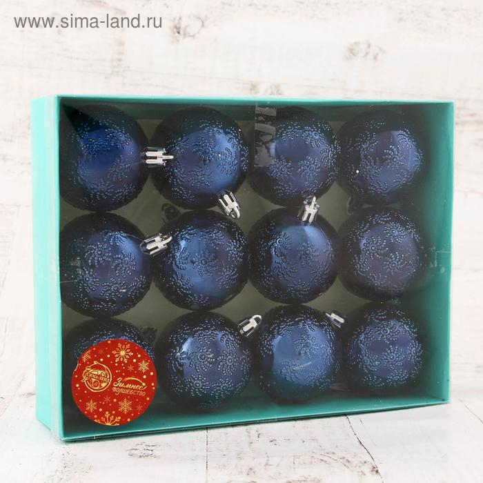 Набор шаров пластик d-6 см, 12 шт Набор шаров пластик d-6 см, 12 шт "Зимняя тайна" микс