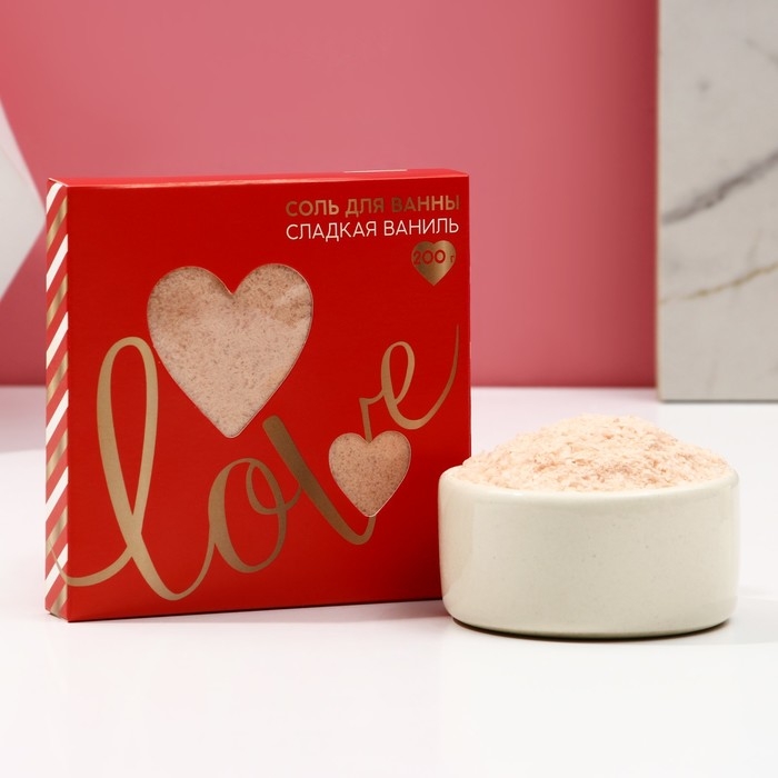 Соль для ванны Love, 200 г, аромат сладкой ванили, ЧИСТОЕ СЧАСТЬЕ Соль для ванны Love, 200 г, аромат сладкой ванили, ЧИСТОЕ СЧАСТЬЕ