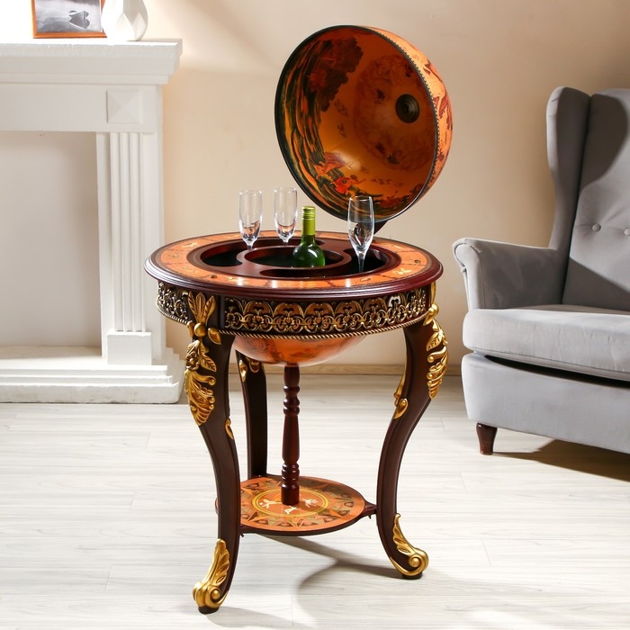 Глобус бар декоративный Глобус бар декоративный "Винтажная карта" узорные ножки 60,4х60,4х104 см