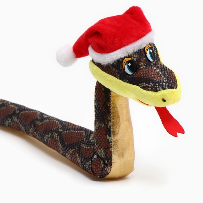 Мягкая игрушка «Змея», в новогоднем колпаке, 71 см, цвет золотой Мягкая игрушка «Змея», в новогоднем колпаке, 71 см, цвет золотой