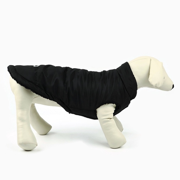 Одежда для собак. Куртка зимняя «Тёплая зима», чёрная, размер S