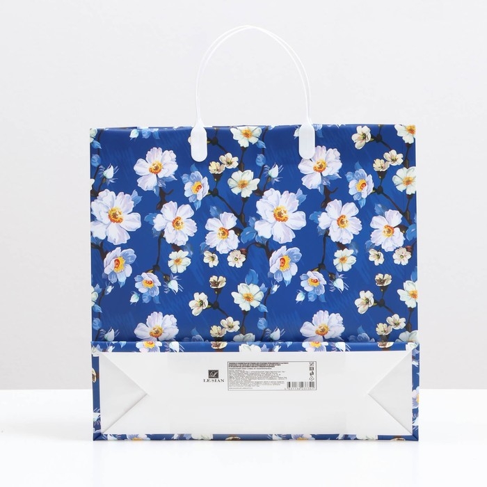 Пакет Пакет "Ромашки на синем", мягкий пластик, 29 x 30 см, 100 мкм