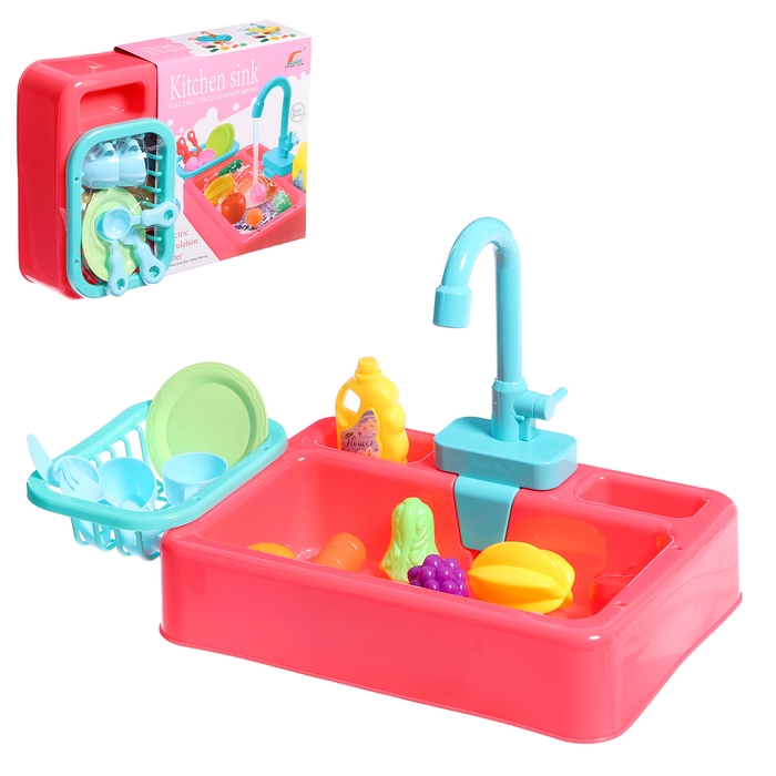 Игровой набор «Раковина» с набором посуды, циркулирует вода Игровой набор «Раковина» с набором посуды, циркулирует вода