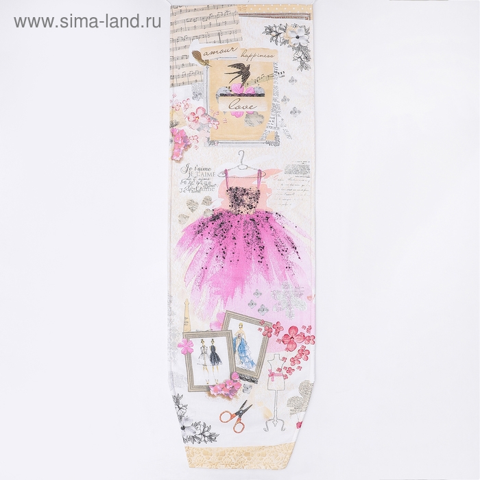 Чехол для гладильной доски Nika, 130×42 см, с поролоном, рисунок МИКС