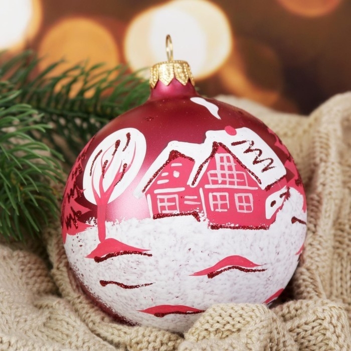 Шар "Зимний  2 "     8,5 см, микс