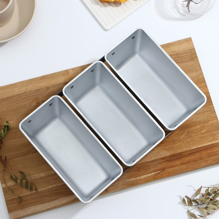 Хлебная форма Л-7, 22,5×11,5×12,2 см, 3-х секционная Хлебная форма Л-7, 22,5×11,5×12,2 см, 3-х секционная