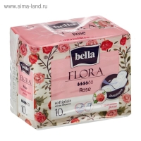 Прокладки женские гигиенические bella FLORA Rose с ароматом розы 10 шт.