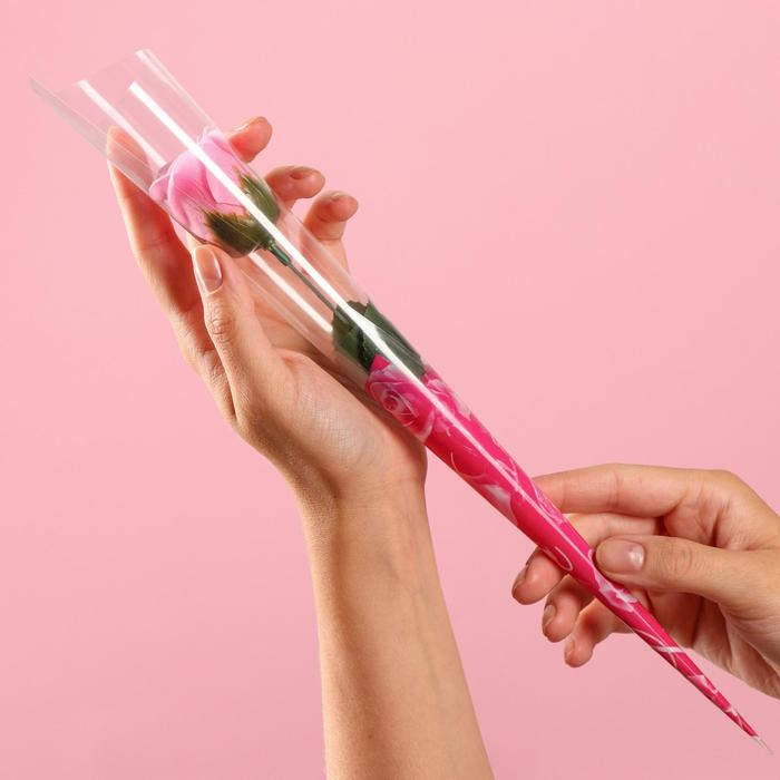 Мыльная роза на стебле в пвс 1 шт. Мыльная роза на стебле в пвс 1 шт.