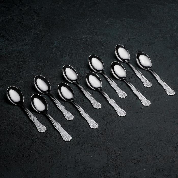 Ложка чайная детская «Лёвушка», h=12,5 см, толщина 1,2 мм, цвет серебряный