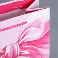 Пакет подарочный "Розовый бант" ламинированный 18 х 22,3 х 10 см