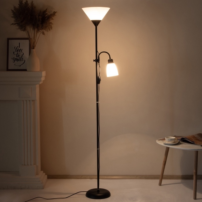 Торшер  Торшер "Тренд 2" 1х40Вт Е27+1хЕ27 40Вт черный 22х22х180 см.