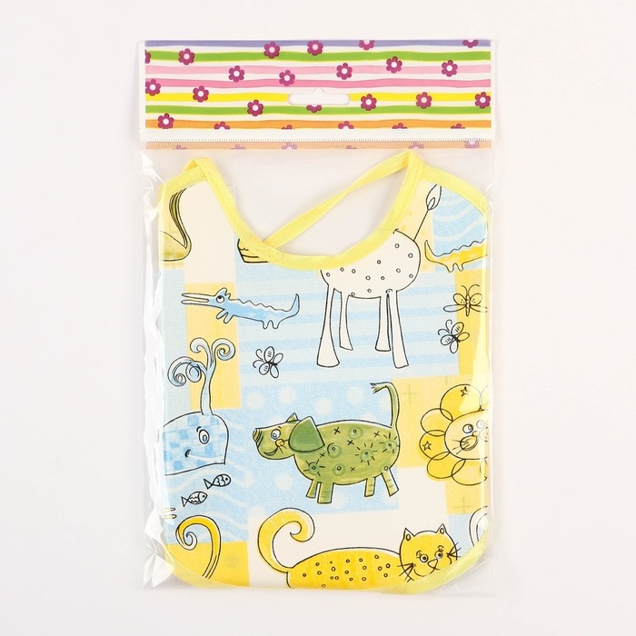 Нагрудник из нетканого полотна с ПВХ покрытием «Мультики», цвет голубой, р-р. 20х22см Нагрудник из нетканого полотна с ПВХ покрытием «Мультики», цвет голубой, р-р. 20х22см