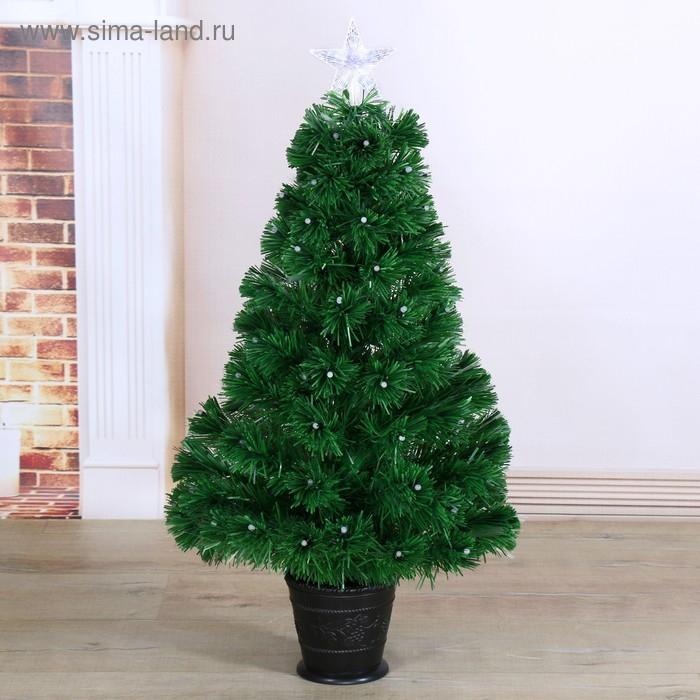 Ёлка фиброоптическая 90 см свечение, d нижнего яруса 50 см, 80 веток Ёлка фиброоптическая 90 см свечение, d нижнего яруса 50 см, 80 веток