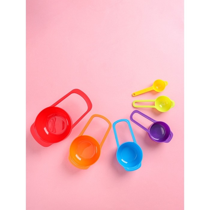 Набор мерных ложек Доляна «Креатив», 6 шт: 250 мл,125 мл, 85 мл, 60 мл,15 мл,7,5 мл, цвет МИКС Набор мерных ложек Доляна «Креатив», 6 шт: 250 мл,125 мл, 85 мл, 60 мл,15 мл,7,5 мл, цвет МИКС