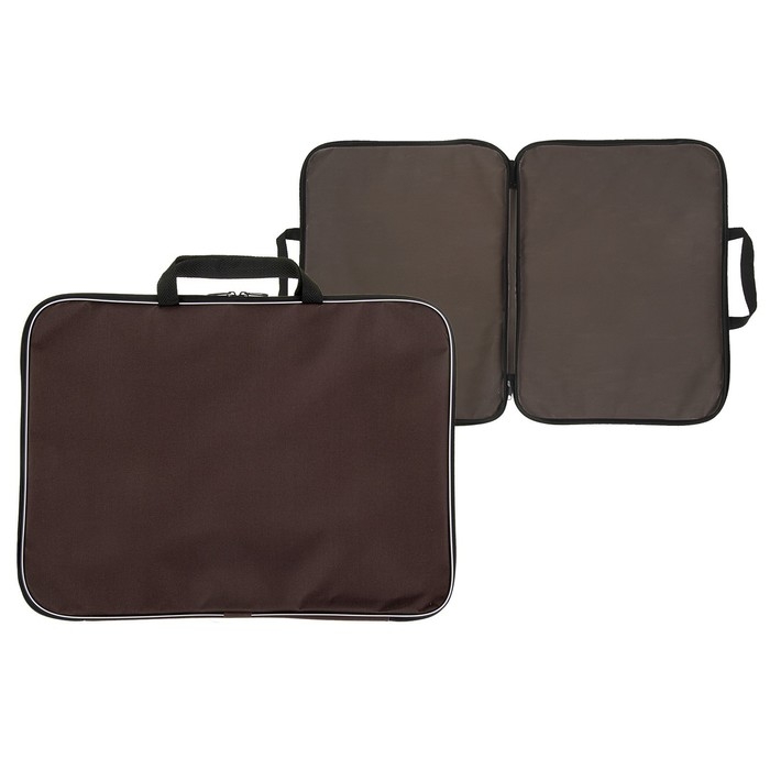 Папка для чертежей и рисунков А3, 470 х 350 х 20 мм, с ручками, текстильная, Calligrata Стандарт, Коричневая, плотность 600D Папка для чертежей и рисунков А3, 470 х 350 х 20 мм, с ручками, текстильная, Calligrata Стандарт, Коричневая, плотность 600D