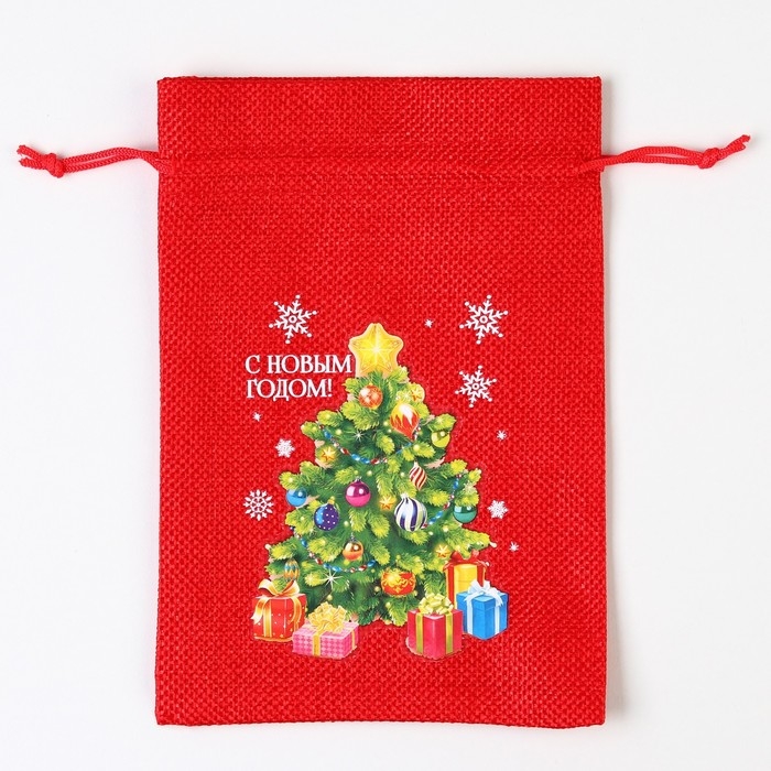 Мешок с термонаклейкой «Праздник», 13 х 18 см +/- 1.5 см, Новый год