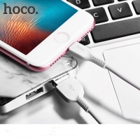 Кабель Hoco X20, Lightning - USB, 2,4 А, 1 м, PVC оплетка, белый