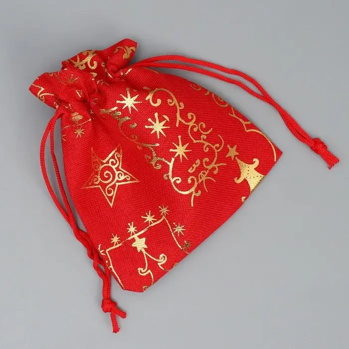 Мешочек подарочный холща «Золотая звезда», тиснение, 10 х 12 см +/- 1.5 см Мешочек подарочный холща «Золотая звезда», тиснение, 10 х 12 см +/- 1.5 см