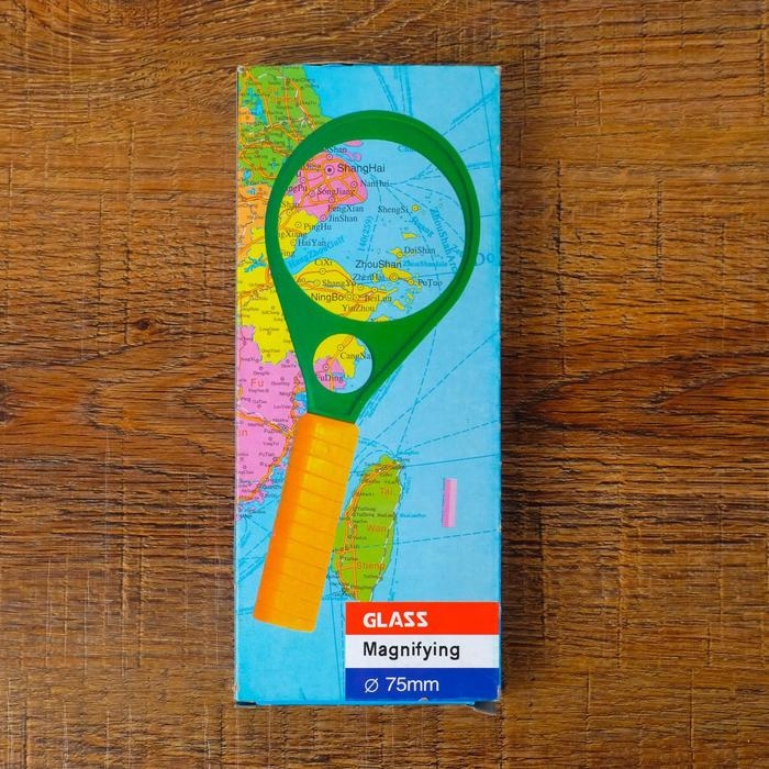 Лупа классическая, капля 5х, d=7,5см, с компасом Лупа классическая, капля 5х, d=7,5см, с компасом