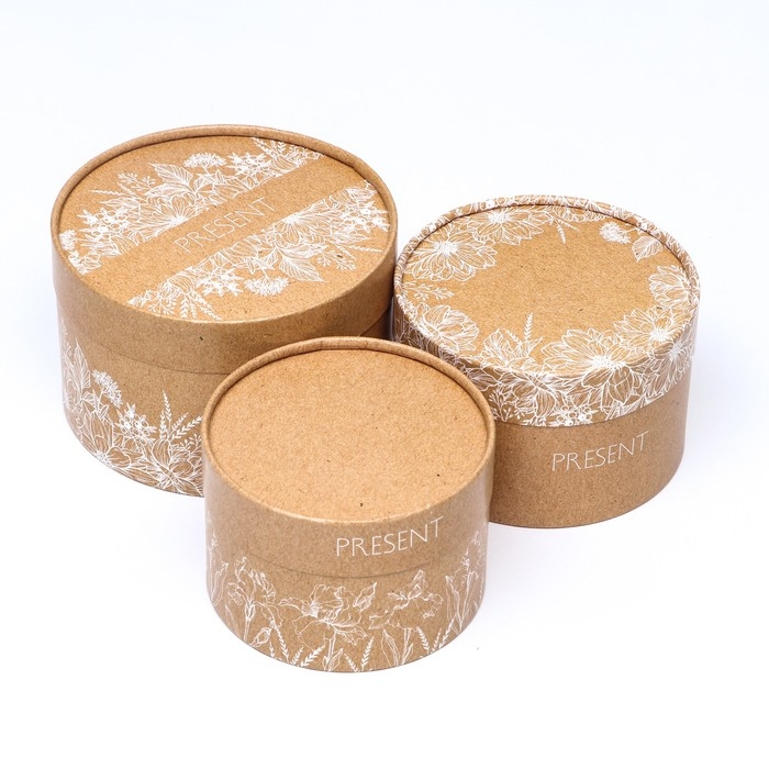 Набор шляпных коробок 3 в 1,"PRESENT",16 х 10,14 х 9,13 х 8,5 см