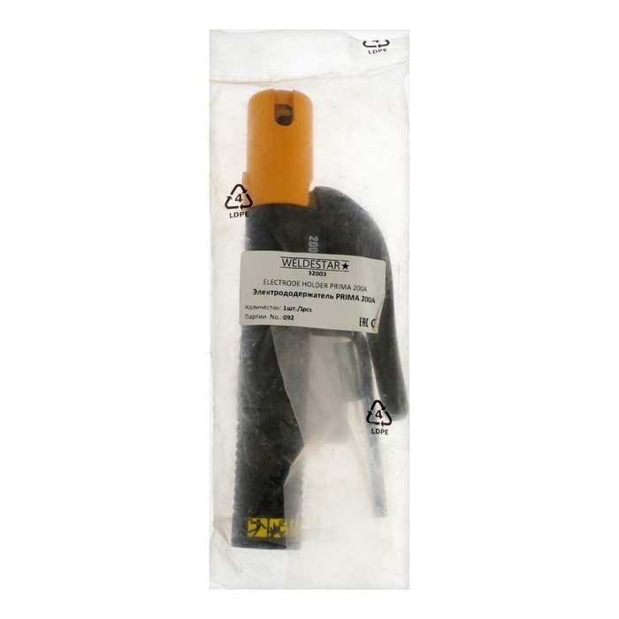 Электрододержатель WELDESTAR PRIMA 200, 200 А, кабель 35 мм, 1.5 - 5 мм Электрододержатель WELDESTAR PRIMA 200, 200 А, кабель 35 мм, 1.5 - 5 мм
