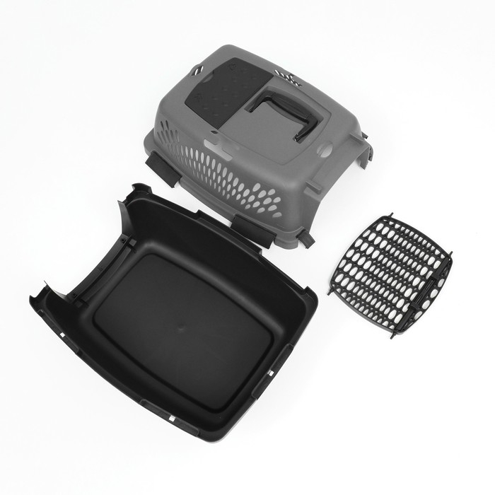 Переноска для животных с пластиковой дверью, 40 х 32 х 26, серая Переноска для животных с пластиковой дверью, 40 х 32 х 26, серая