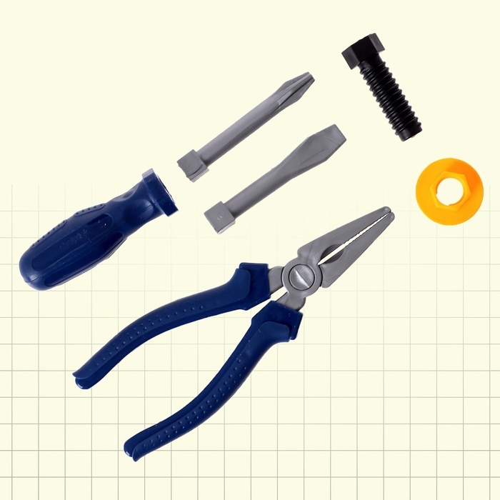 Набор инструментов «Слесарь», 6 элементов, цвет МИКС Набор инструментов «Слесарь», 6 элементов, цвет МИКС