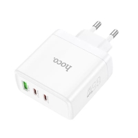 Сетевое зарядное устройство Hoco N30, USB/2Type-C, 3 A, белое