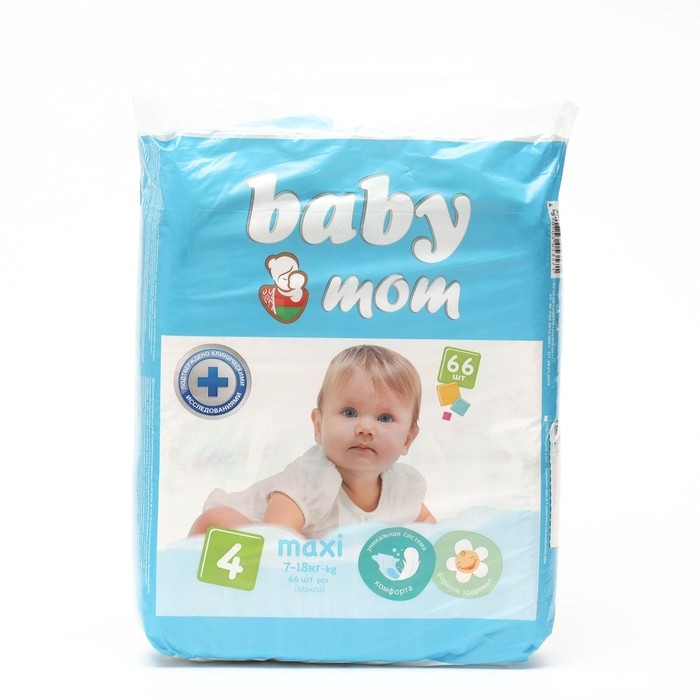 Подгузники для детей  «Baby Mom»  4,(7-18),  66 шт