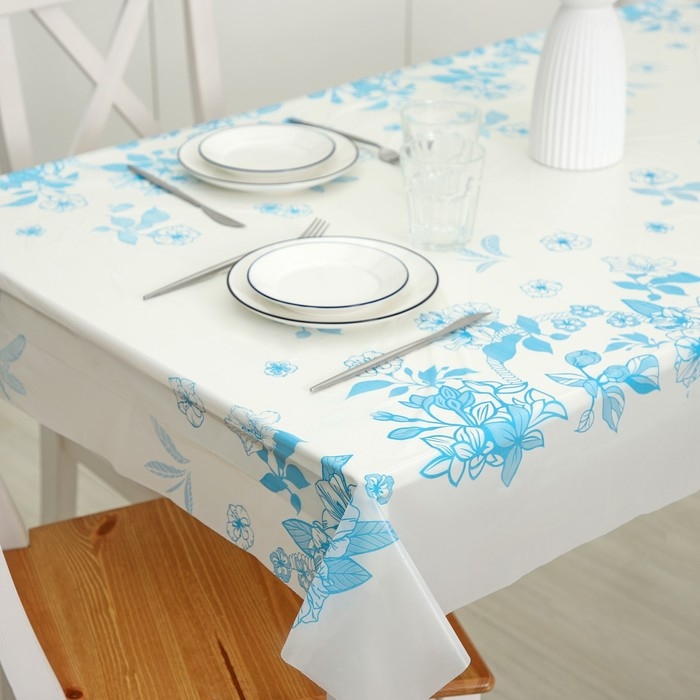 Скатерть без основы одноразовая двухсторонняя «Лилии», 110×180 см, рулон 5 шт, белая Скатерть без основы одноразовая двухсторонняя «Лилии», 110×180 см, рулон 5 шт, белая